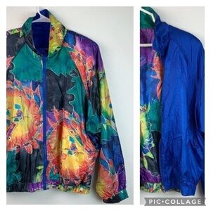 HEAD reversible batik sun windbreaker jacket EUC